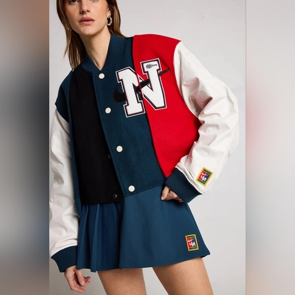 NWT Womens Nike x YOON Colorblock Varsity Jacket FZ0280 010 $550 Sz XS